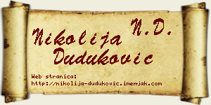 Nikolija Duduković vizit kartica